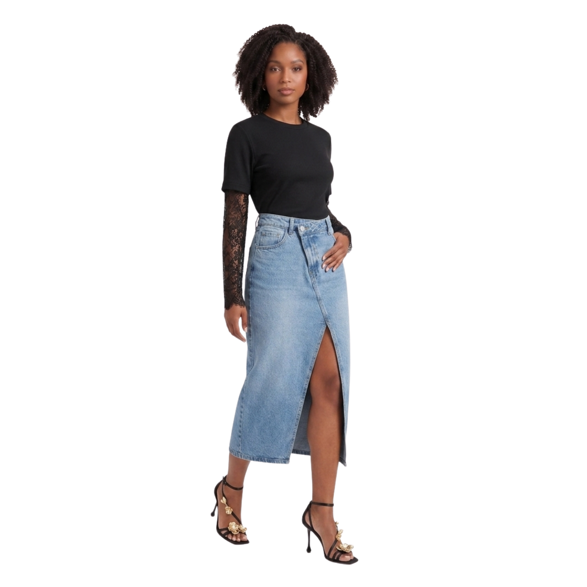 FALDA DENIM ASIMÉTRICA BANTÚ