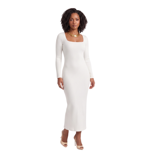 VESTIDO MAXI ACANALADO SINFONÍA - IVORY