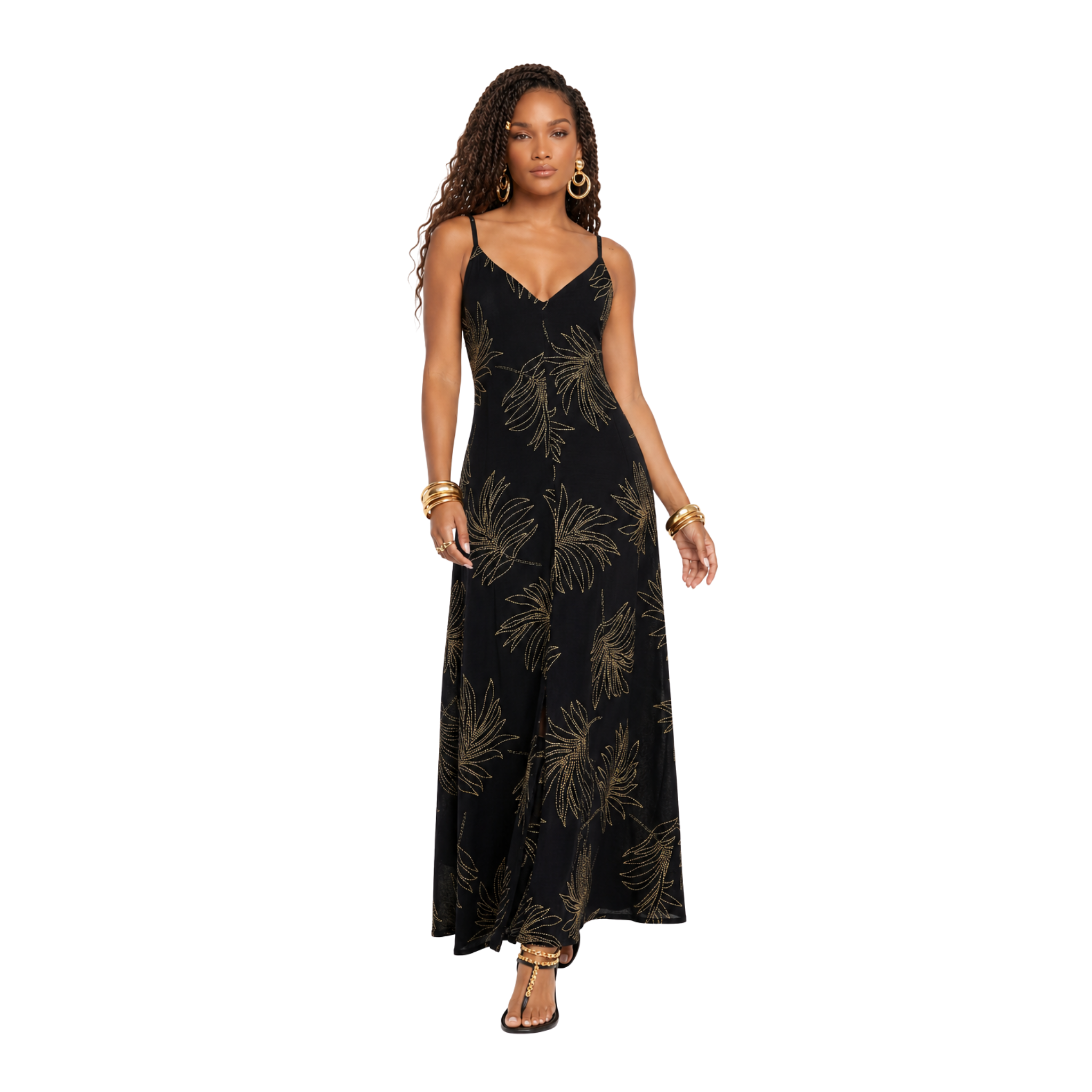 VESTIDO MAXI TRÓPICO - NEGRO