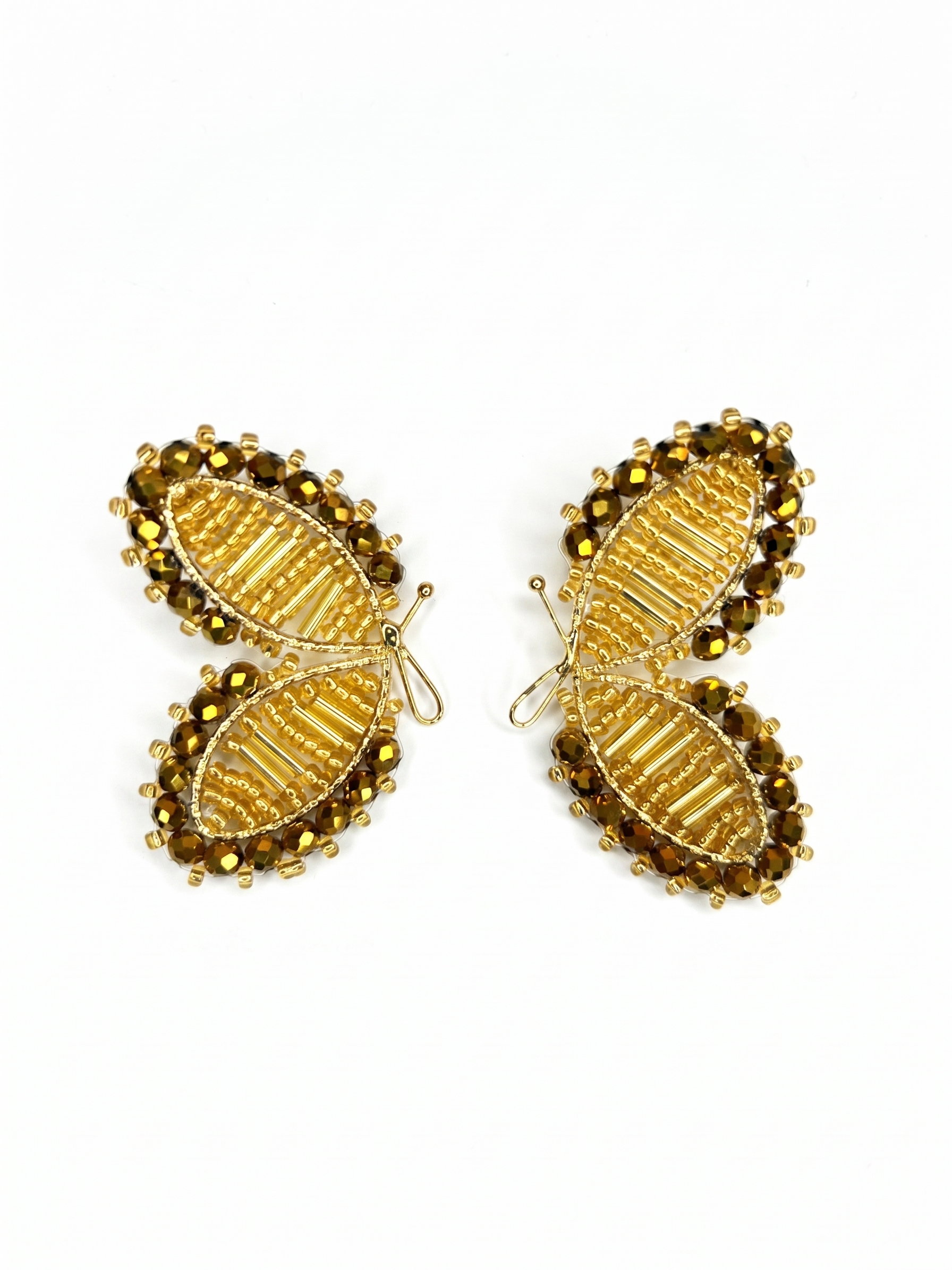 ARETES TEJIDOS - AMOR EN MARIPOSAS
