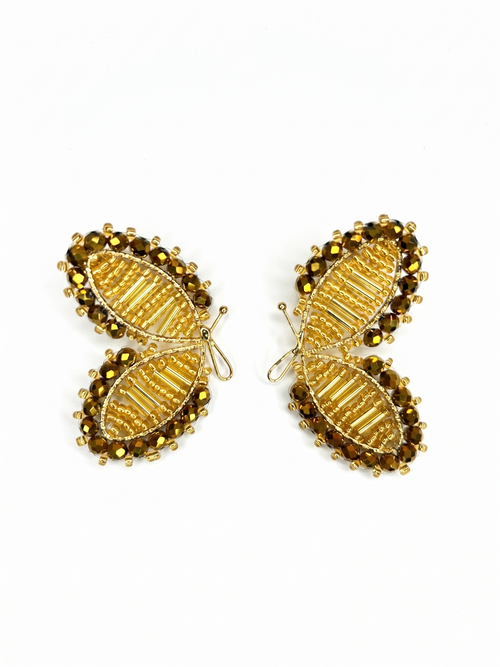 ARETES TEJIDOS - AMOR EN MARIPOSAS