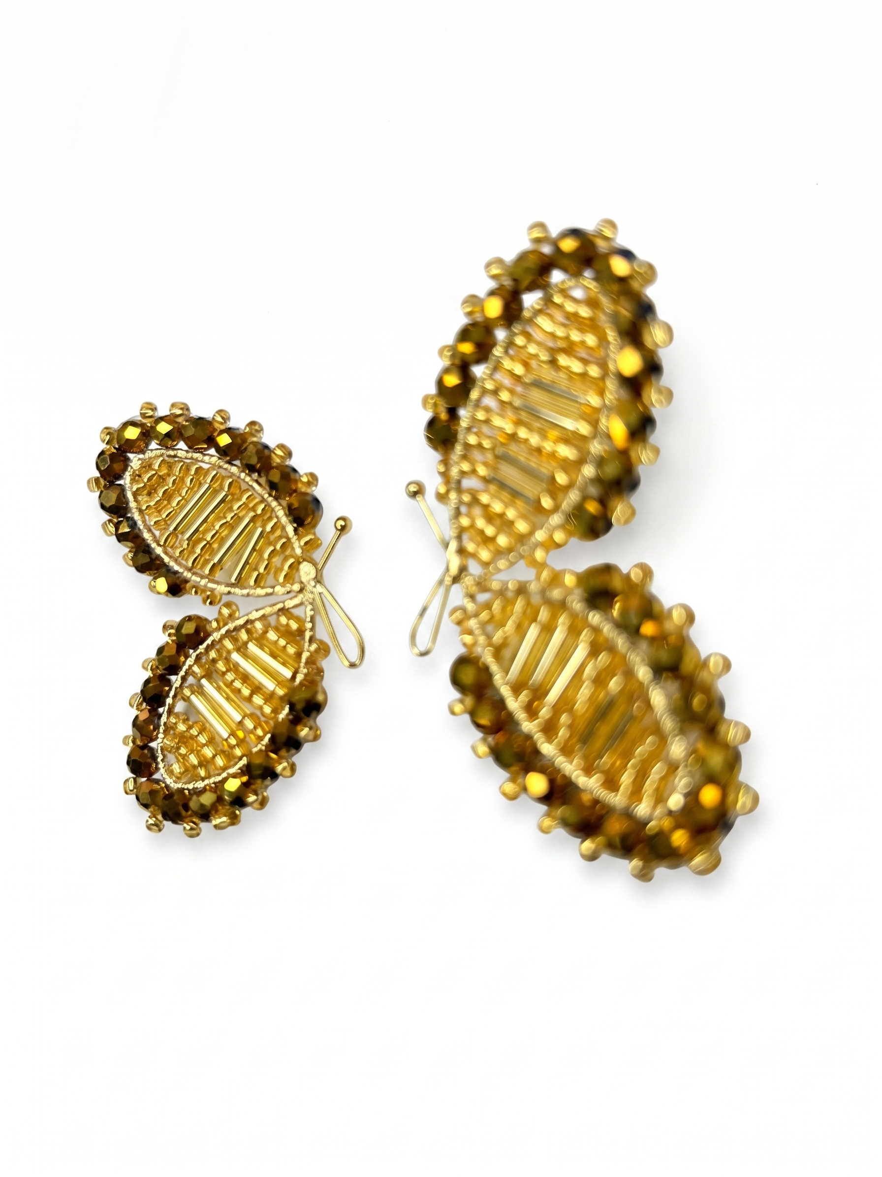 ARETES TEJIDOS - AMOR EN MARIPOSAS