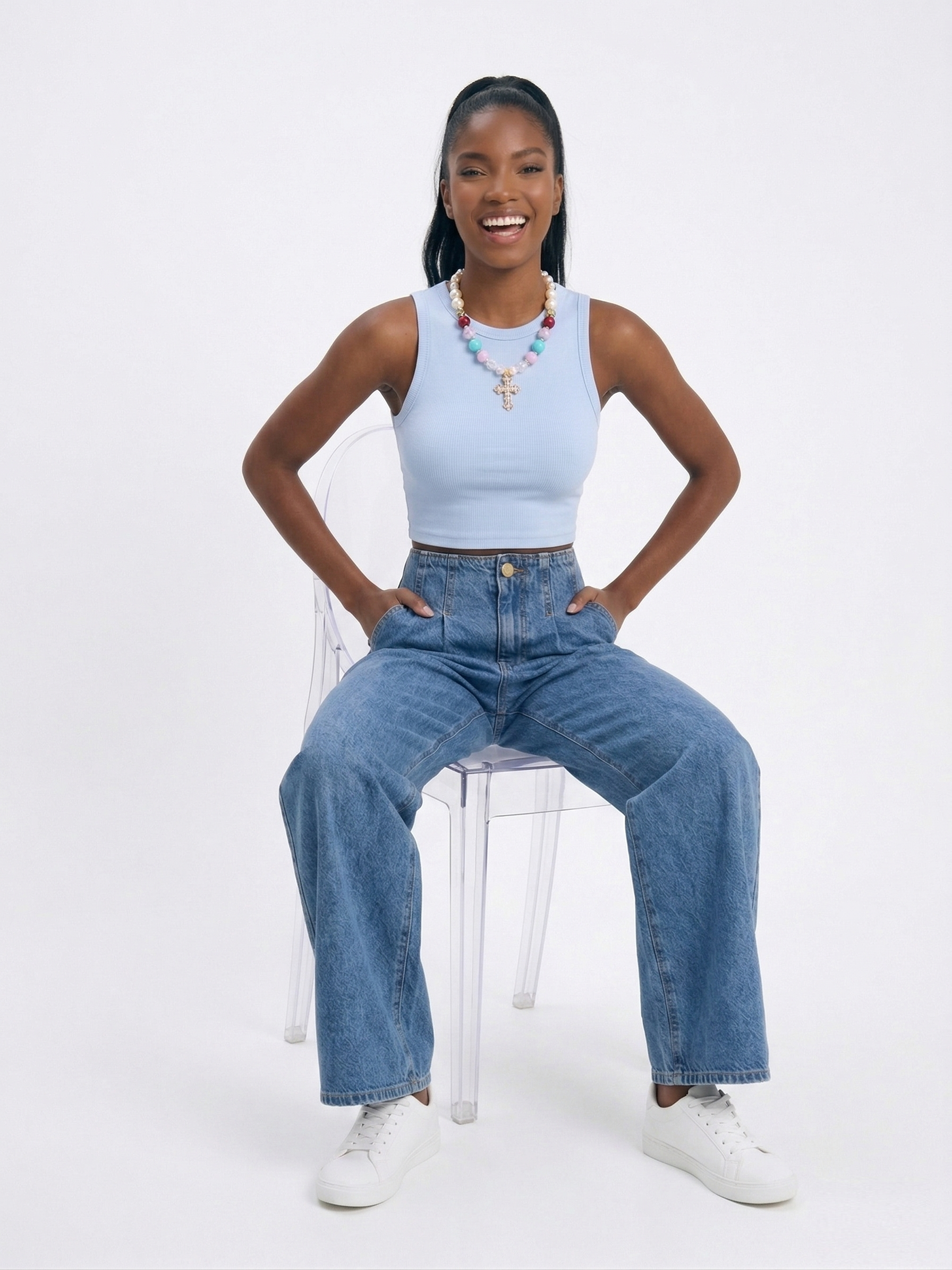 BLUSA BASIC BLUE
