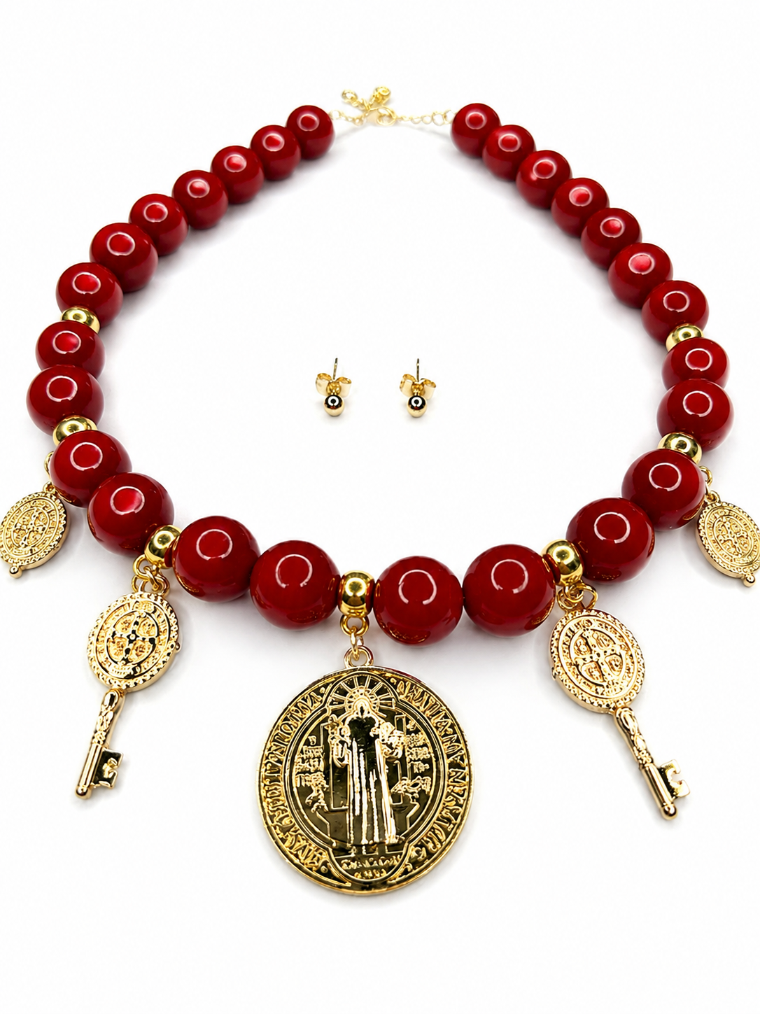 COLLAR LLAVES DE SAN BENITO - ROJO