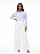 CAMISA PORTOFINO CON DETALLES EN GUIPUR