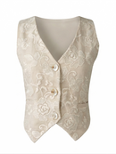 CHALECO CON ENCAJE DELICATTA - BEIGE