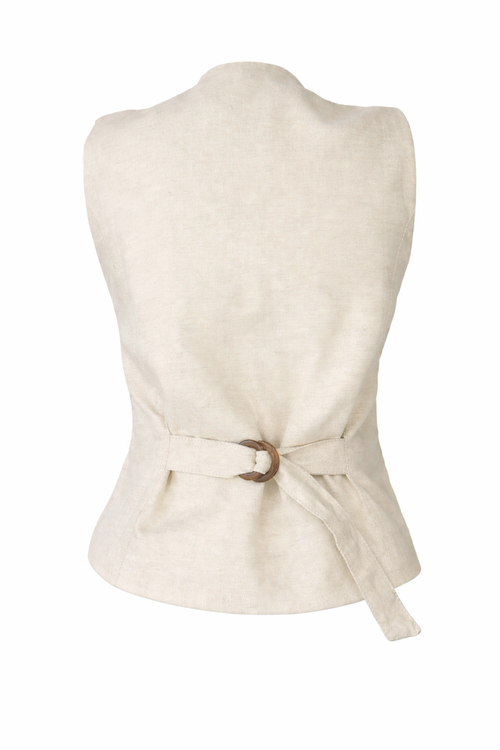 CHALECO CON ENCAJE DELICATTA - BEIGE