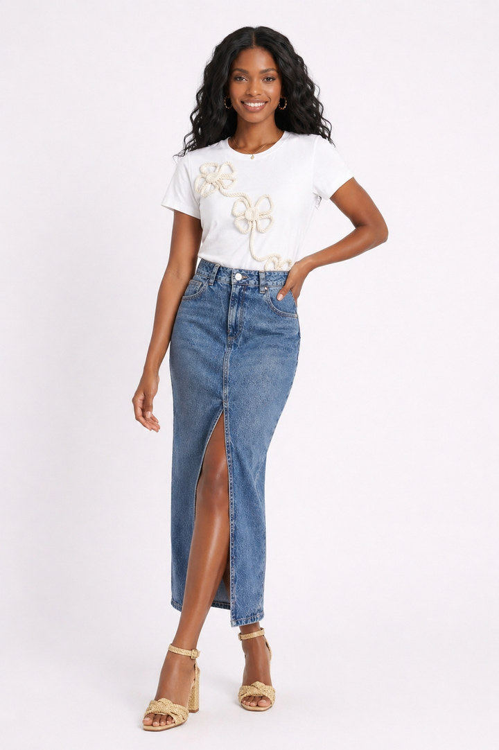 Translation missing: es.FALDA DENIM ASIMÉTRICA ÉLAN