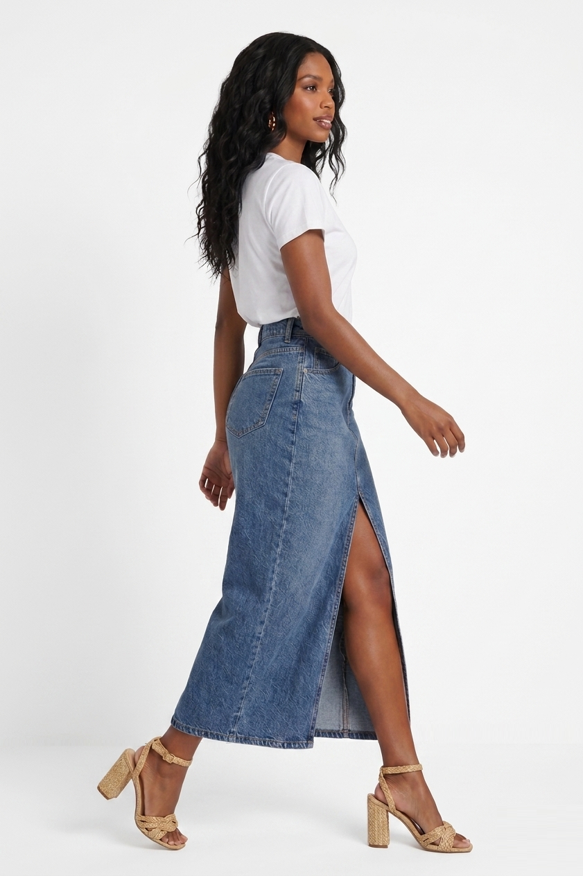 FALDA DENIM ASIMÉTRICA ÉLAN