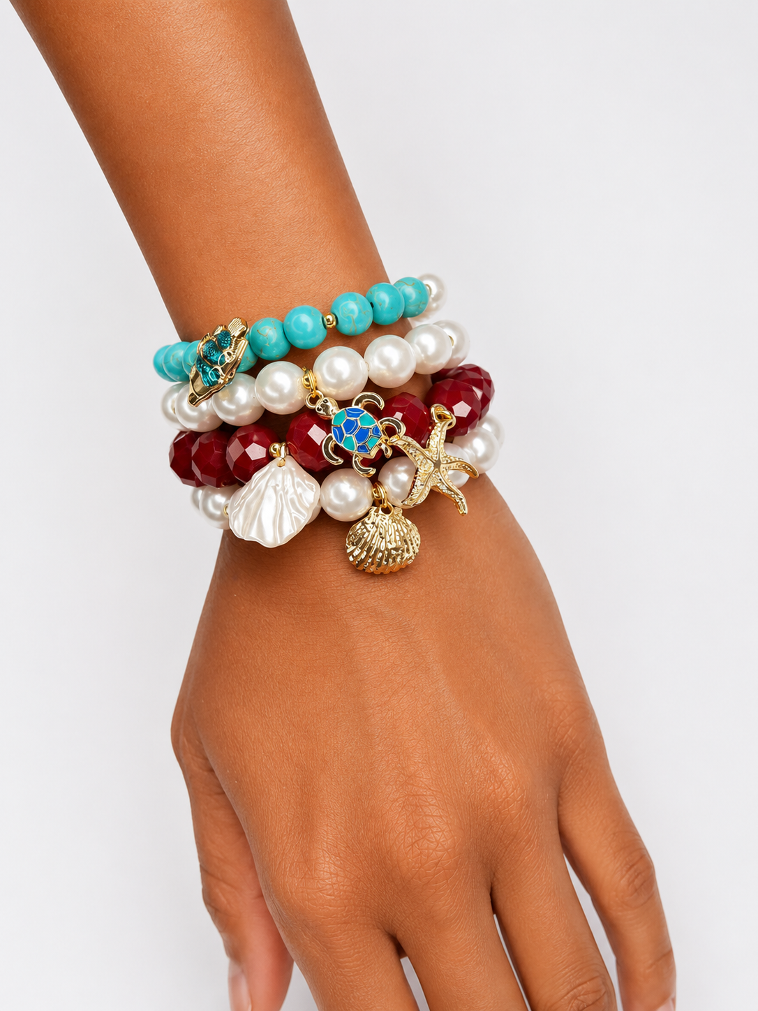 SET x4 PULSERAS - TESOROS DEL MAR