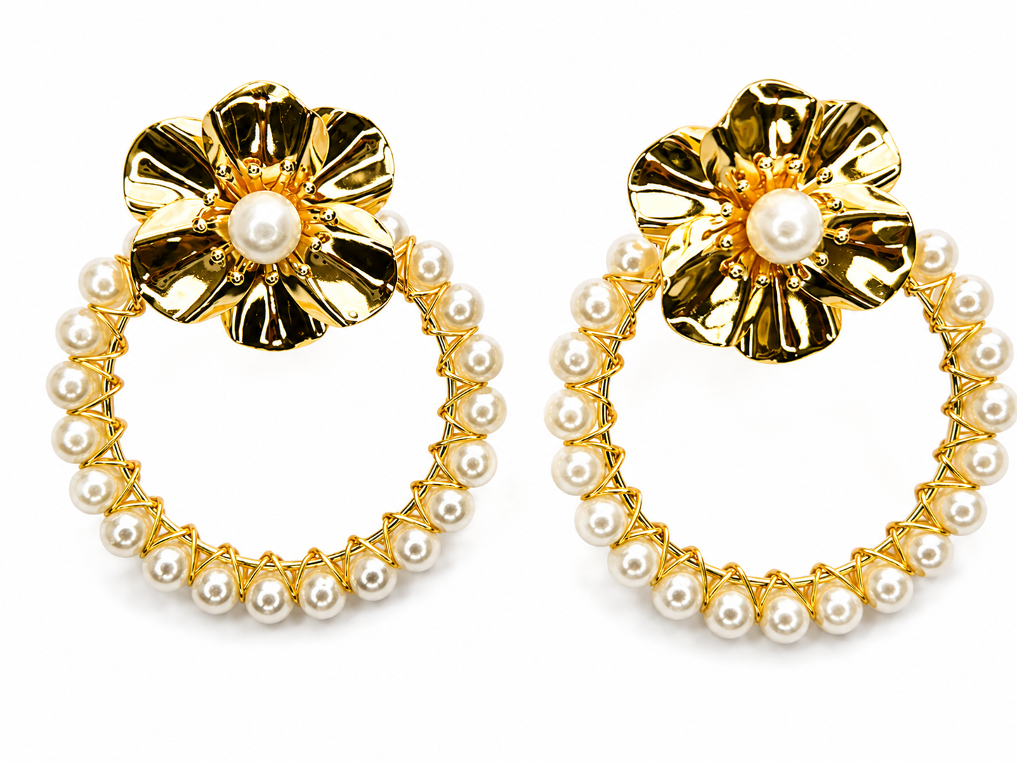 ARETES - FLOR DE PERLAS