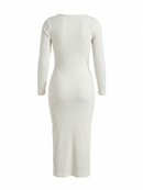VESTIDO MAXI ACANALADO SINFONÍA - IVORY