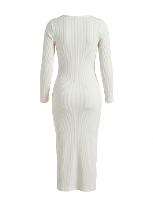 VESTIDO MAXI ACANALADO SINFONÍA - IVORY
