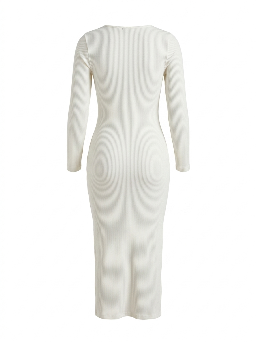 VESTIDO MAXI ACANALADO SINFONÍA - IVORY