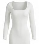 VESTIDO MAXI ACANALADO SINFONÍA - IVORY