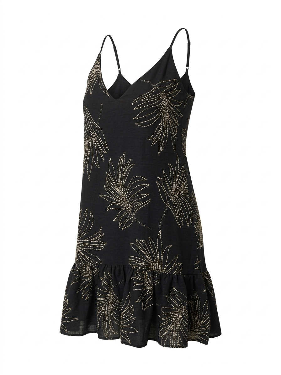 VESTIDO TRÓPICO CORTO - NEGRO