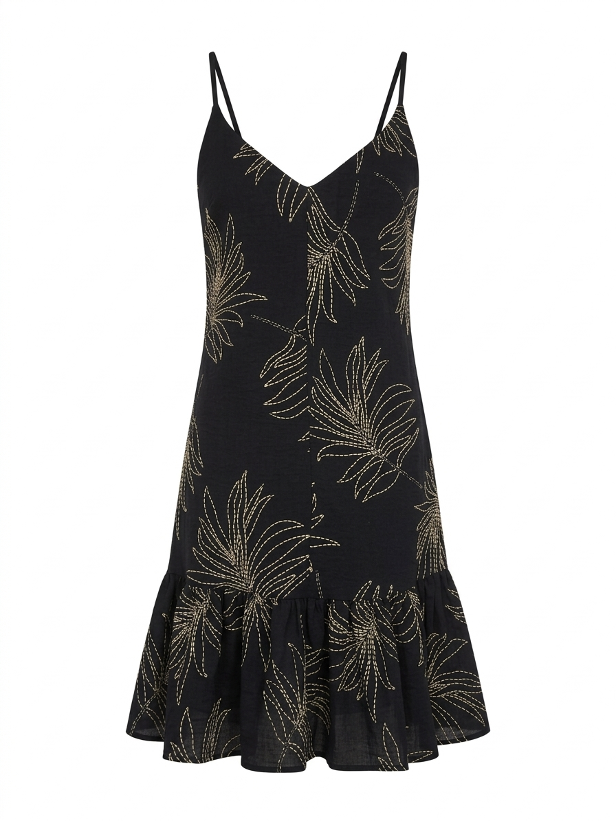 VESTIDO TRÓPICO CORTO - NEGRO
