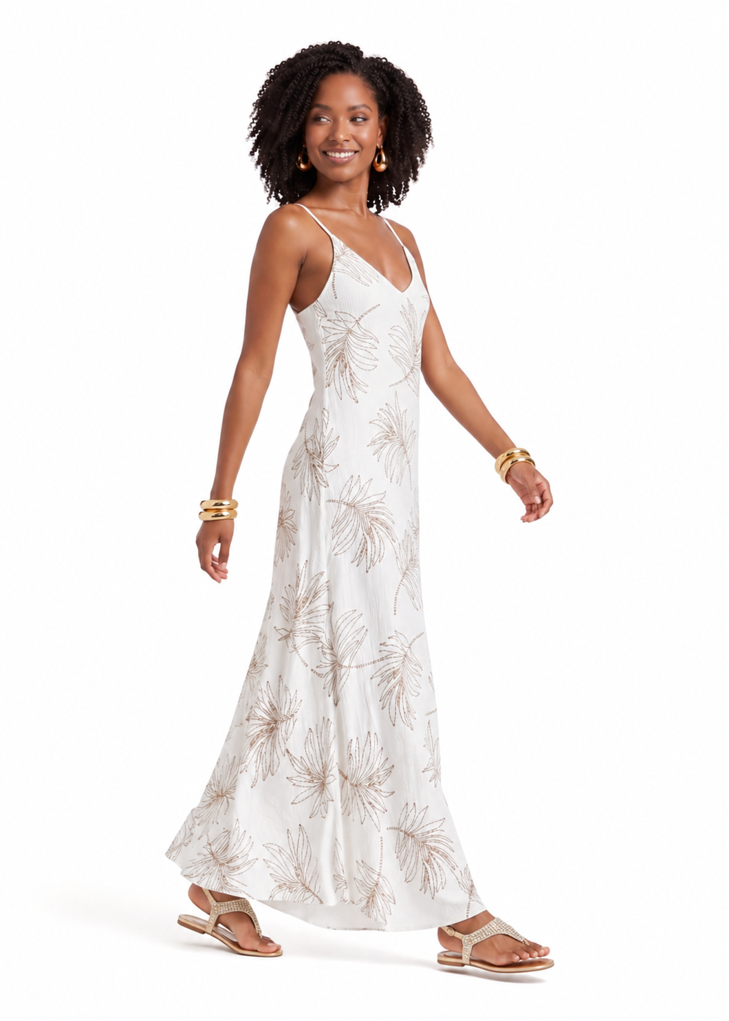 VESTIDO MAXI TRÓPICO - BEIGE