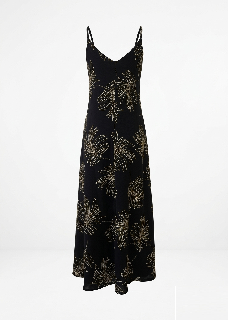 VESTIDO MAXI TRÓPICO - NEGRO